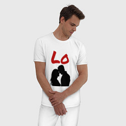 Пижама хлопковая мужская LOVE 1 часть, цвет: белый — фото 2