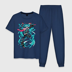 Пижама хлопковая мужская Hatsune Miku Expo, цвет: тёмно-синий