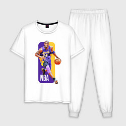 Пижама хлопковая мужская NBA Kobe Bryant, цвет: белый