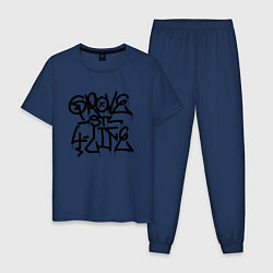 Пижама хлопковая мужская GROVE STREET 4 LIFE, цвет: тёмно-синий