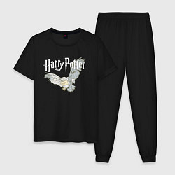 Пижама хлопковая мужская Гарри Поттер: Букля, цвет: черный