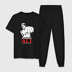 Пижама хлопковая мужская Muhammad Ali, цвет: черный