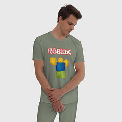 Пижама хлопковая мужская ROBLOX, цвет: авокадо — фото 2