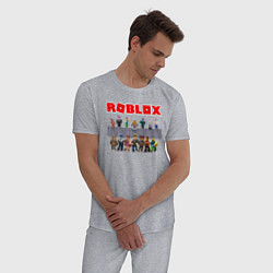 Пижама хлопковая мужская ROBLOX, цвет: меланж — фото 2