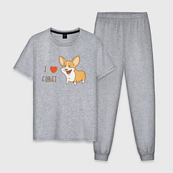 Мужская пижама I LOVE CORGI