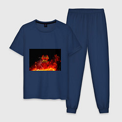 Пижама хлопковая мужская Войска связи, цвет: тёмно-синий