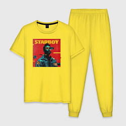 Пижама хлопковая мужская STARBOY, цвет: желтый