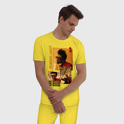 Пижама хлопковая мужская BLINDING LIGHTS, цвет: желтый — фото 2