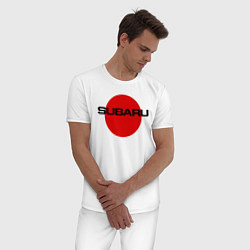 Пижама хлопковая мужская SUBARU, цвет: белый — фото 2