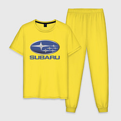 Пижама хлопковая мужская SUBARU, цвет: желтый