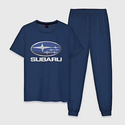 Пижама хлопковая мужская SUBARU, цвет: тёмно-синий