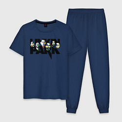 Пижама хлопковая мужская LINKIN PARK, цвет: тёмно-синий