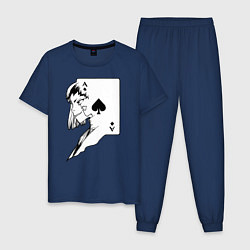 Пижама хлопковая мужская Аниме Доктор Стоун, цвет: тёмно-синий