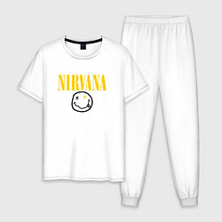 Пижама хлопковая мужская NIRVANA, цвет: белый