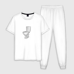 Пижама хлопковая мужская УНИТАЗ, цвет: белый
