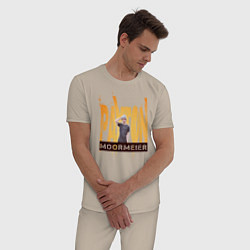 Пижама хлопковая мужская Payton Moormeier, цвет: миндальный — фото 2