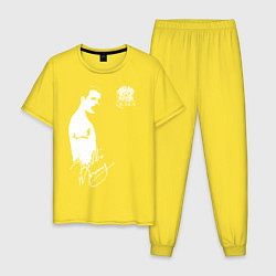 Пижама хлопковая мужская Queen, цвет: желтый