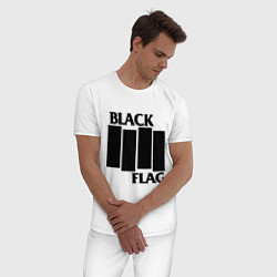 Пижама хлопковая мужская BLACK FLAG, цвет: белый — фото 2