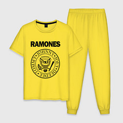 Пижама хлопковая мужская RAMONES, цвет: желтый