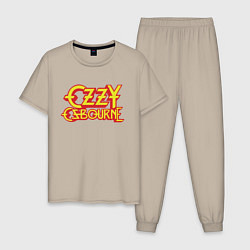 Пижама хлопковая мужская Ozzy Osbourne, цвет: миндальный