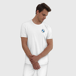 Пижама хлопковая мужская BMW LOGO 2020, цвет: белый — фото 2