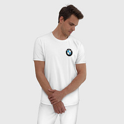 Пижама хлопковая мужская BMW, цвет: белый — фото 2