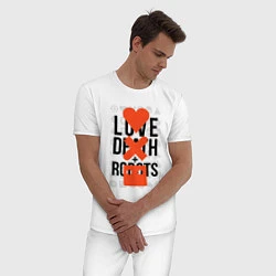 Пижама хлопковая мужская LOVE DEATH ROBOTS LDR, цвет: белый — фото 2