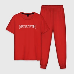 Пижама хлопковая мужская Megadeth, цвет: красный