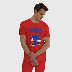 Пижама хлопковая мужская SEGA, цвет: красный — фото 2