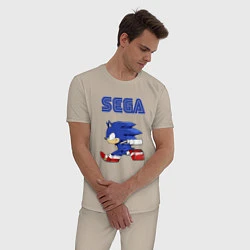 Пижама хлопковая мужская SEGA, цвет: миндальный — фото 2