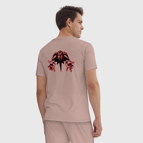 Мужская пижама Король и шут спина КиШ Z / Пыльно-розовый – фото 4