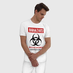 Пижама хлопковая мужская Biohazard, цвет: белый — фото 2