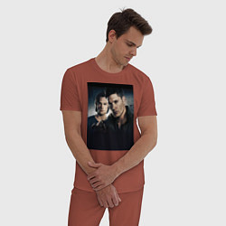 Пижама хлопковая мужская Winchester Brothers, цвет: кирпичный — фото 2