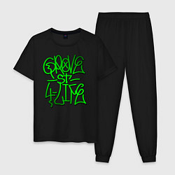 Пижама хлопковая мужская GTA Tag GROVE, цвет: черный