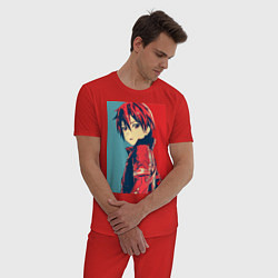 Пижама хлопковая мужская Кирито, цвет: красный — фото 2