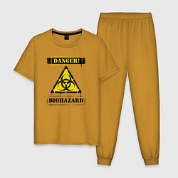 Пижама хлопковая мужская Biohazard, цвет: горчичный