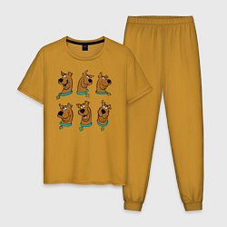 Пижама хлопковая мужская Scooby-Doo, цвет: горчичный
