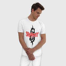Пижама хлопковая мужская SLIPKNOT, цвет: белый — фото 2