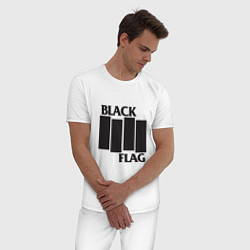 Пижама хлопковая мужская Black Flag, цвет: белый — фото 2