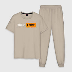 Пижама хлопковая мужская True Love, цвет: миндальный
