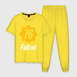 Пижама хлопковая мужская FALLOUT76, цвет: желтый