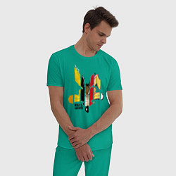 Пижама хлопковая мужская Wile E Coyote, цвет: зеленый — фото 2