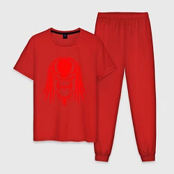 Пижама хлопковая мужская PREDATOR, цвет: красный