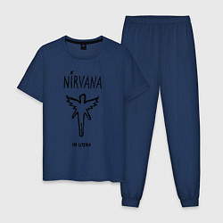 Пижама хлопковая мужская Nirvana In utero, цвет: тёмно-синий