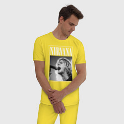 Пижама хлопковая мужская NIRVANA, цвет: желтый — фото 2