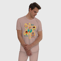 Пижама хлопковая мужская Big Bang Theory, цвет: пыльно-розовый — фото 2