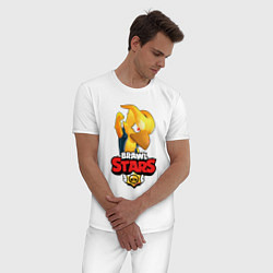 Пижама хлопковая мужская BRAWL STARS CROW PHOENIX, цвет: белый — фото 2