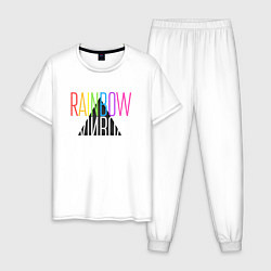 Пижама хлопковая мужская Rainbow, цвет: белый