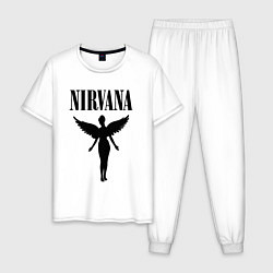 Пижама хлопковая мужская NIRVANA, цвет: белый