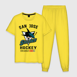 Пижама хлопковая мужская SAN JOSE SHARKS, цвет: желтый